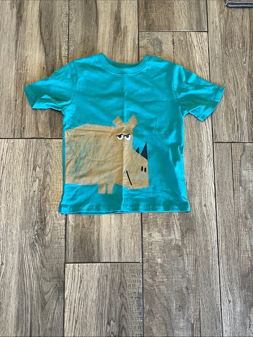 Kids Teal Rhino Graphic Tee